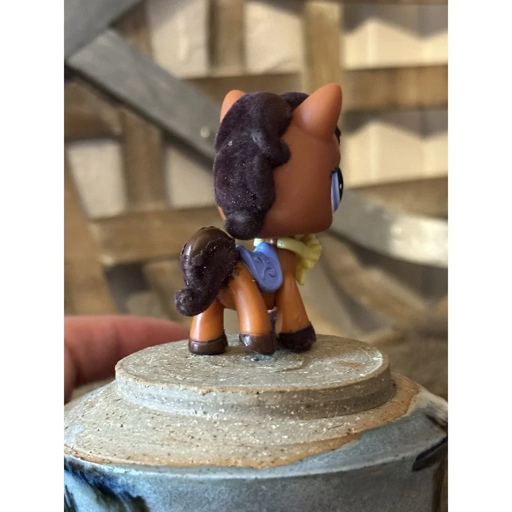Flocked Authentic Littlest Pet Shop LPS - Horse #627 Mane Pony‎ Brown Award